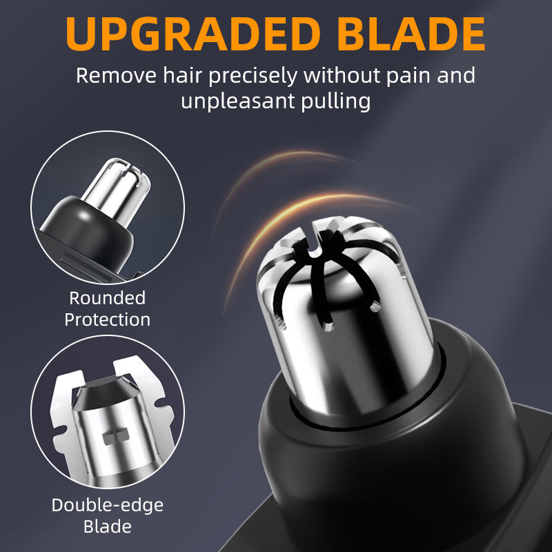 2PC Portable Nose Hair Trimmer, Rechargeable Painless, Beard and Nose Hair Trimmer for Men, Black/Blue/Orange