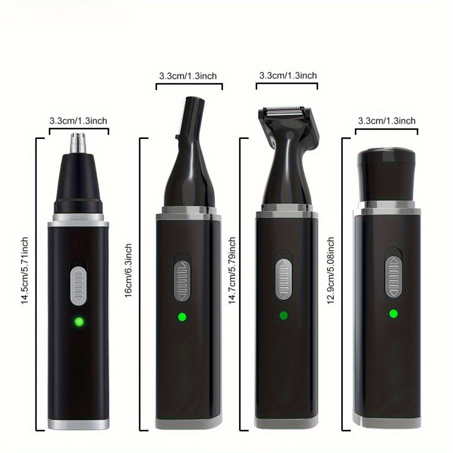 Nose and Ear Hair Trimmer for Men, 4-in-1 Rechargeable Trimmer for Nose, Ear, and Eyebrow Hair Removal, No Pulling, No Snagging, Easy to clean, gift for men