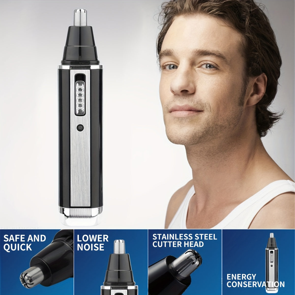 4 In 1 Rechargeable Men's Electric Nose Beard Eyebrow Trimmer Painless Women's Trimming Side Burn Eyebrow Beard Barber Razor Holiday Gift Father's Day Gift