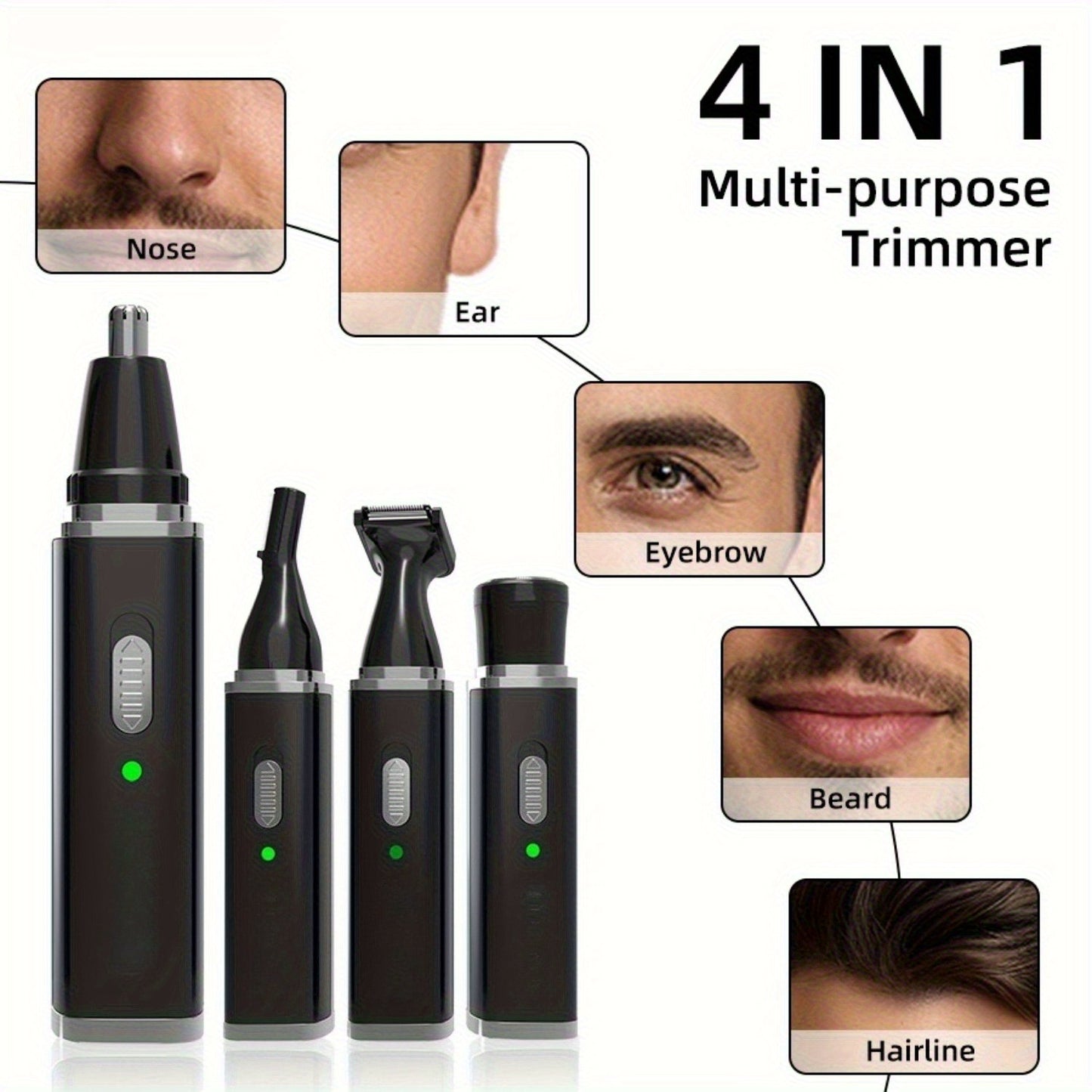 4in 1 Beard Shaver Nose Hair Trimmer, Electric Beard Shaver Electric Grooming Tool for Men and Women, Birthday Gift, Christmas Gift