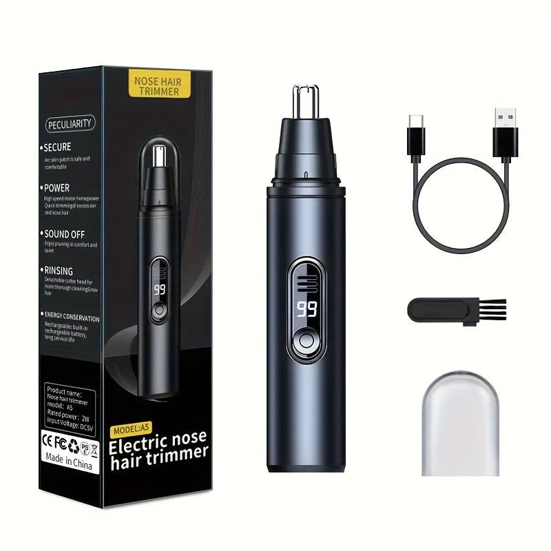 Black Digital Display Model, Black Non-digital Display Model - Battery, Precision Stainless Steel Double-edge Blade, 360° Painless Trimming,, Easy to Clean, Full-body Water Wash Design, Fashionable And Simple, Personal Care Grooming Tool