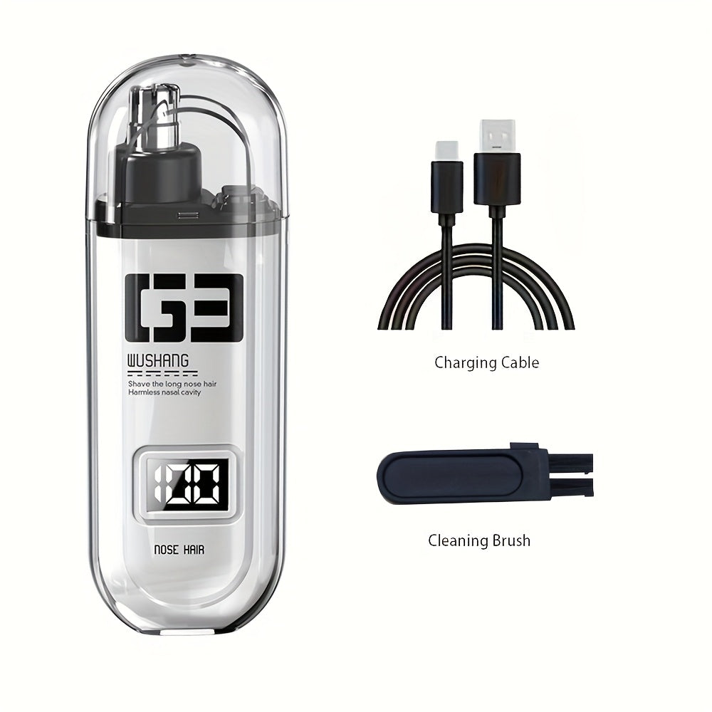 Nose Hair Trimmer, Portable Electric Nose Hair Clipper for Men and Women, Stainless Steel Blade Design, No Pulling or, Stylish Minimalist Appearance, USB Charging Port, Suitable for Nose Hair, Eyebrows, and Ear Trimming, Easy Operation, Digital Display