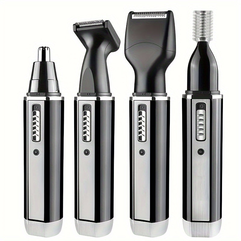 4 In 1 Rechargeable Men's Electric Nose Beard Eyebrow Trimmer Painless Women's Trimming Side Burn Eyebrow Beard Barber Razor Holiday Gift Father's Day Gift