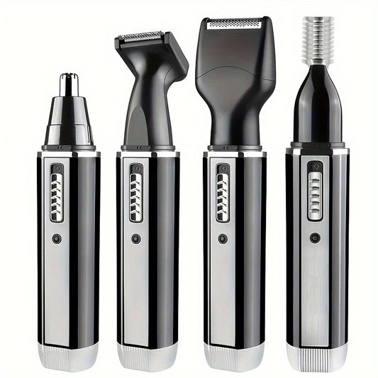 4 In 1 Rechargeable Men's Electric Nose Beard Eyebrow Trimmer Painless Women's Trimming Side Burn Eyebrow Beard Barber Razor Holiday Gift Father's Day Gift