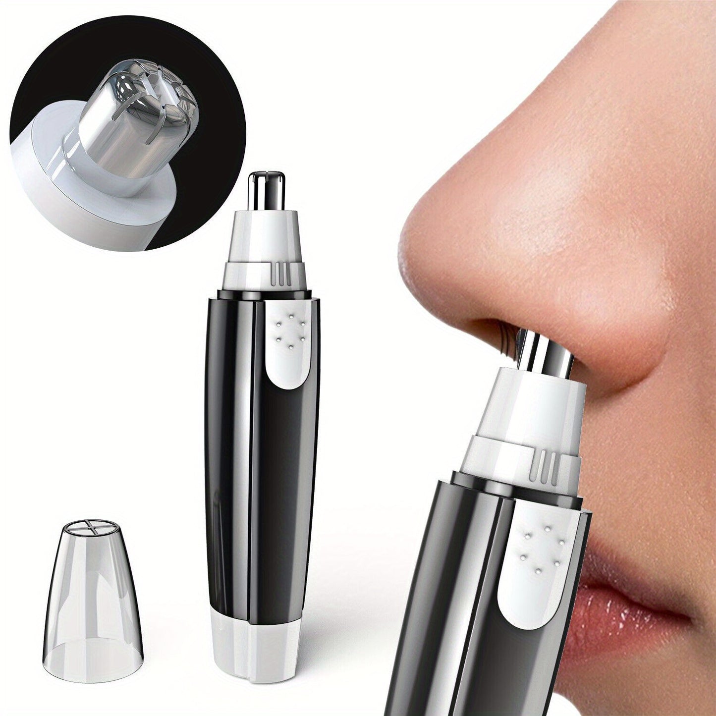 Electric Nose Hair Trimmer - Cordless Personal Grooming Tool with Sharp Blades, Compact & Portable design for Nose, Eyebrows, Upper Lip, Chin - Women'S Facial Hair Shaver (AA Battery Not Included) - Travel-Friendly Hair Removal Device, Eyebrow Shaping,