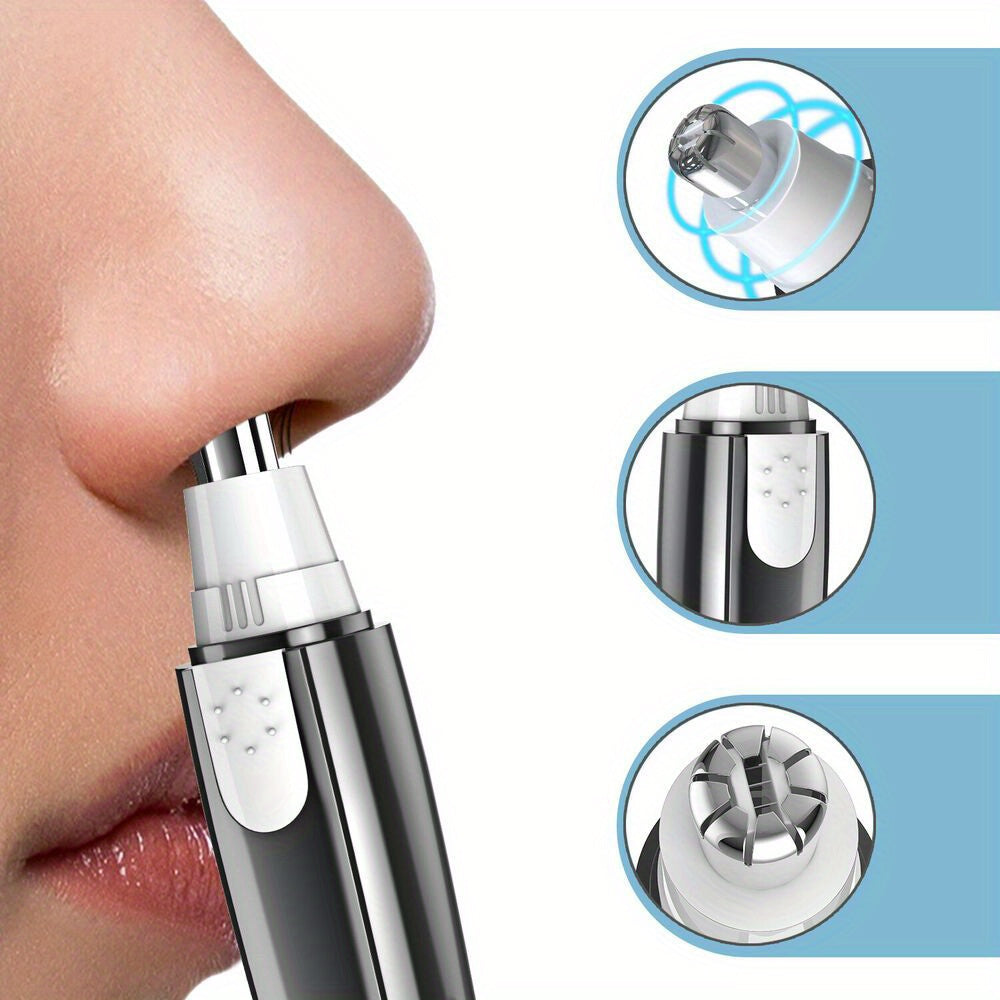Electric Nose Hair Trimmer - Cordless Personal Grooming Tool with Sharp Blades, Compact & Portable design for Nose, Eyebrows, Upper Lip, Chin - Women'S Facial Hair Shaver (AA Battery Not Included) - Travel-Friendly Hair Removal Device, Eyebrow Shaping,