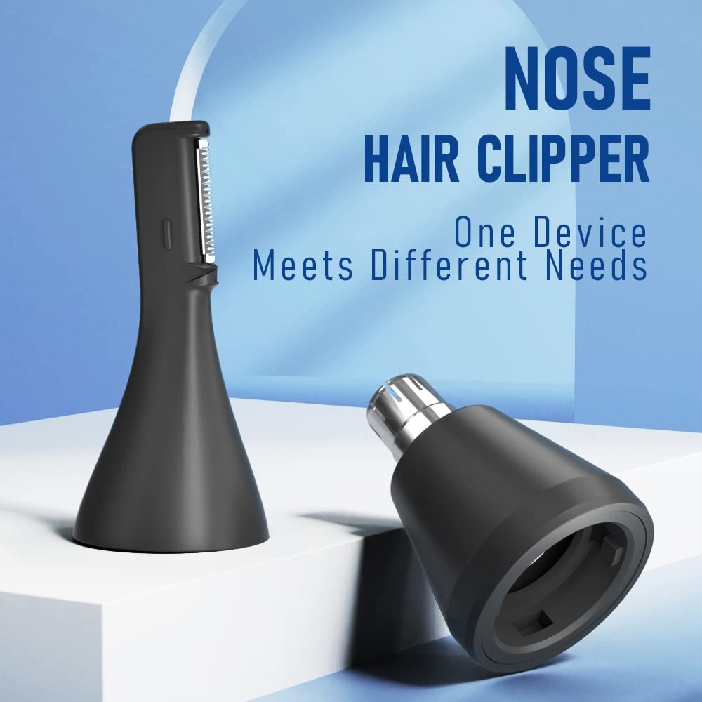 Rechargeable USB-C Nose Trimmer - Nose Ear Hair Trimmer for Men with Wet/ Dry- Precision & Painless Eyebrow & Facial Hair Trimmer Kit (New Version)