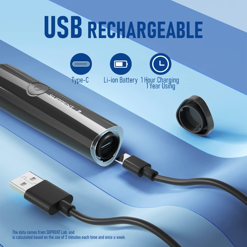 Rechargeable USB-C Nose Trimmer - Nose Ear Hair Trimmer for Men with Wet/ Dry- Precision & Painless Eyebrow & Facial Hair Trimmer Kit (New Version)