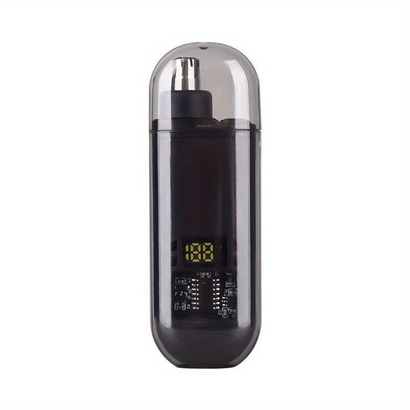 Electric nose hair and ear hair trimmer, mini portable USB rechargeable, stainless steel head, silent motor, nose hair cleaner, gifts for men and women, plastic material, 150mAh lithium battery