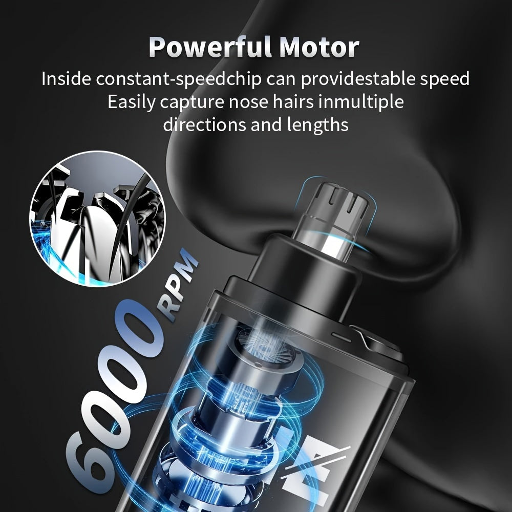 Electric nose hair and ear hair trimmer, mini portable USB rechargeable, stainless steel head, silent motor, nose hair cleaner, gifts for men and women, plastic material, 150mAh lithium battery
