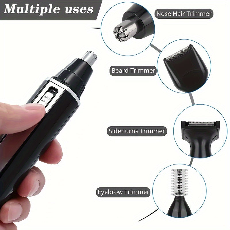 4 In 1 Rechargeable Men's Electric Nose Beard Eyebrow Trimmer Painless Women's Trimming Side Burn Eyebrow Beard Barber Razor Holiday Gift Father's Day Gift