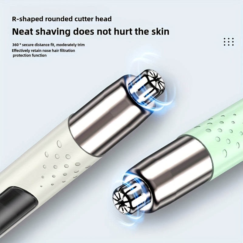 [Rechargeable Trimmer] Rechargeable Portable Electric Nose Hair Trimmer | USB, Stainless Steel Blades for Painless & No-Pull Grooming, Compact Design for Eyebrows, Ear Hair Trimming - Personal Care Grooming Tool, Nose Hair Remover, Sleek Gadget