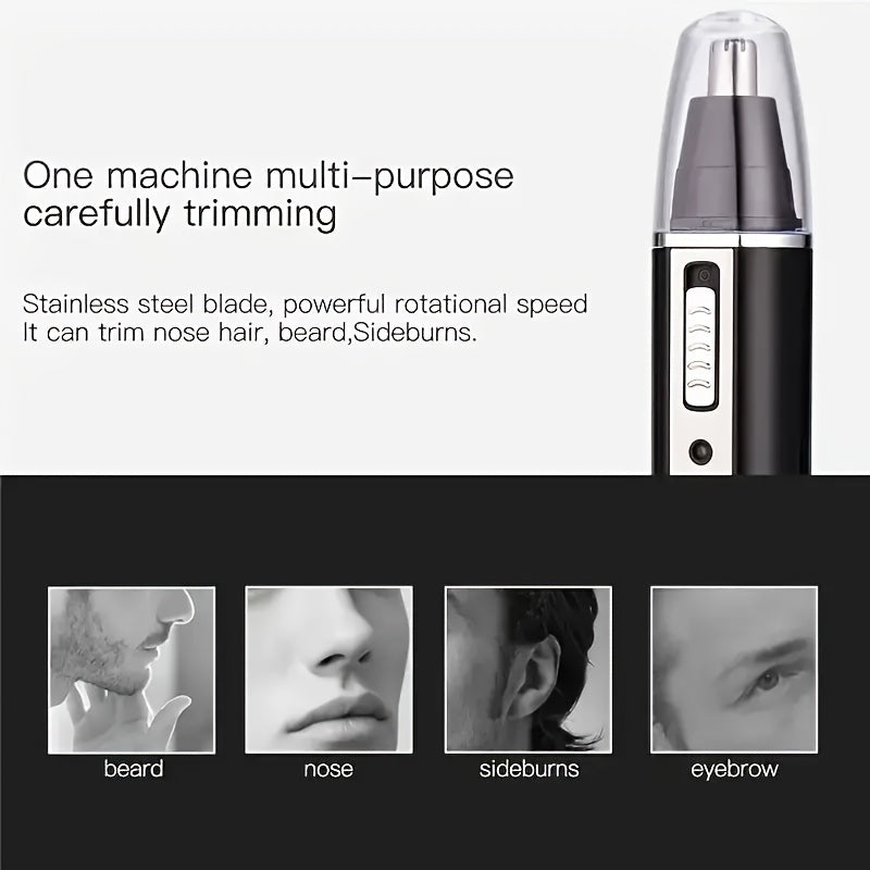 4 In 1 Rechargeable Men's Electric Nose Beard Eyebrow Trimmer Painless Women's Trimming Side Burn Eyebrow Beard Barber Razor Holiday Gift Father's Day Gift