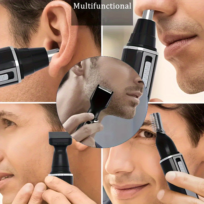 4 In 1 Rechargeable Men's Electric Nose Beard Eyebrow Trimmer Painless Women's Trimming Side Burn Eyebrow Beard Barber Razor Holiday Gift Father's Day Gift