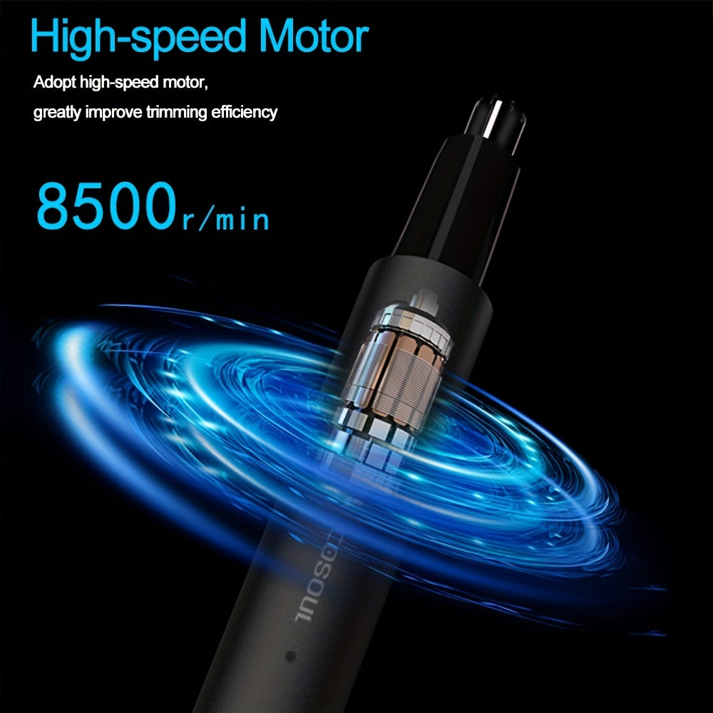 Precision Rechargeable Nose & Ear Hair Trimmer - Advanced Metal Alloy Shaver with Sharp Precision Blades for Easy Hair Removal and Long-Lasting Battery Life - Gentle on Skin and Easy to Clean