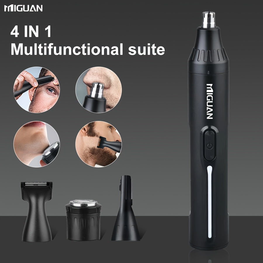 Multi-Purpose Men'S Electric Ear and Nose Trimmer, 4-in-1 Professional Beauty Kit, Electric Eyebrow Razor Shaver, Sideburns Trimmer, USB Charging, Personal Care Tool for Men, Holiday Gift