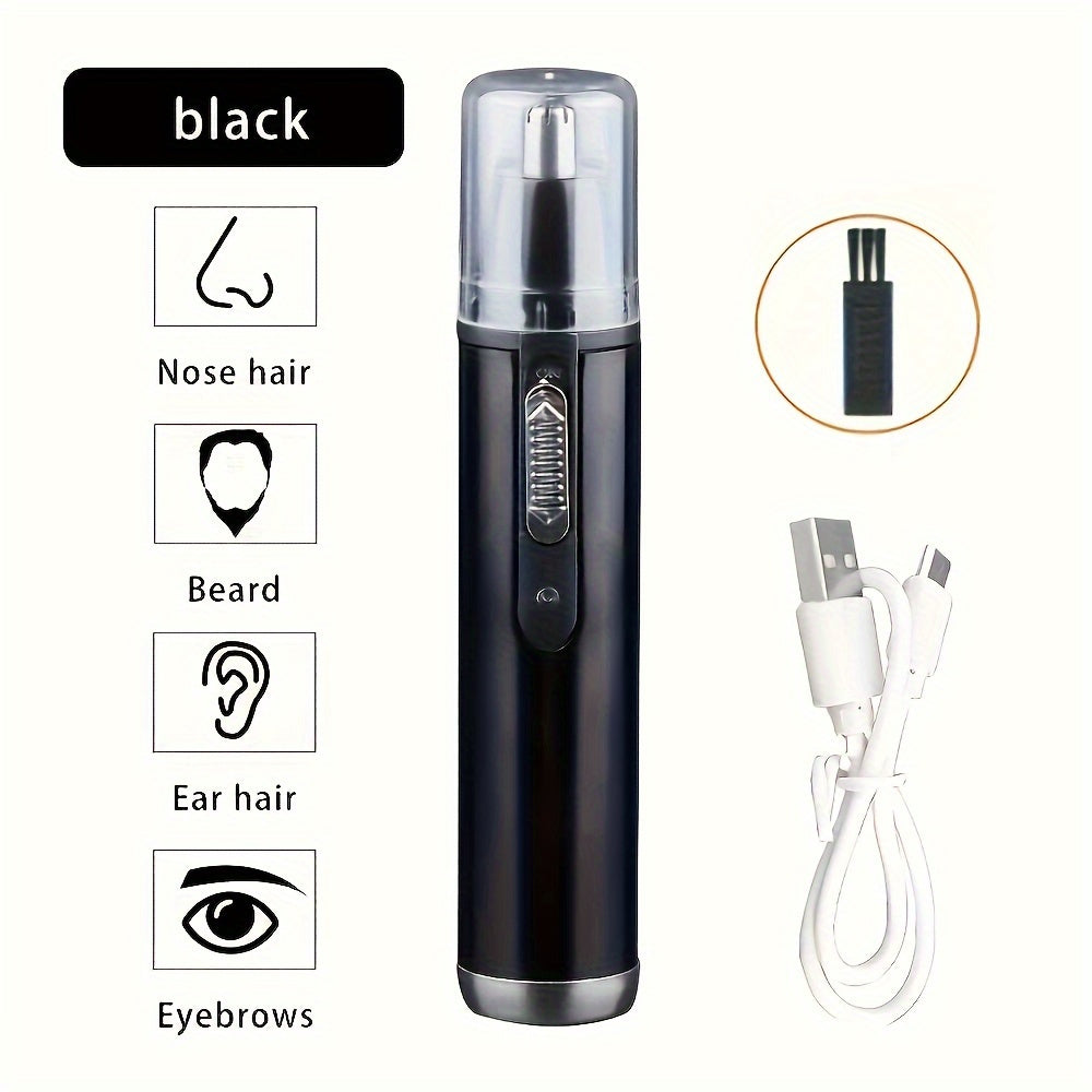 1pc Electric Nose Hair Trimmer, Painless Eyebrow and Face Hair Trimming, USB Charging, High Quality Stainless Steel Head, Compact Design for Men and Women
