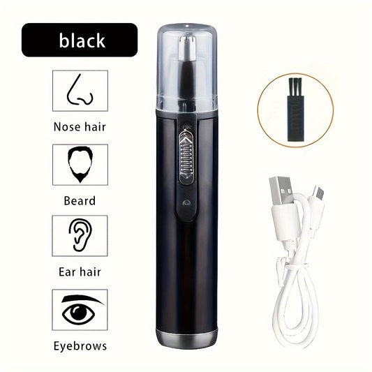 1pc Electric Nose Hair Trimmer, Painless Eyebrow and Face Hair Trimming, USB Charging, High Quality Stainless Steel Head, Compact Design for Men and Women
