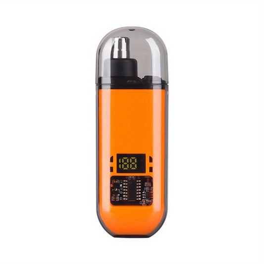 Electric nose hair and ear hair trimmer, mini portable USB rechargeable, stainless steel head, silent motor, nose hair cleaner, gifts for men and women, plastic material, 150mAh lithium battery