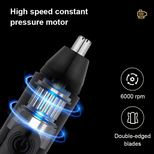 Painless Rechargeable Nose And Ear Hair Trimmer - USB Powered, Easy to Clean, Double-Edged Blade, Suitable for Men And Women, Long Battery Life