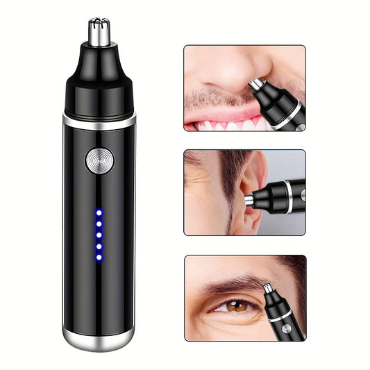 1pc Electric Nose and Ear Hair Trimmer, Painless Eyebrow & Facial Hair Removal, USB Rechargeable with 500mAh Lithium Battery, Compact Design for Men and Women