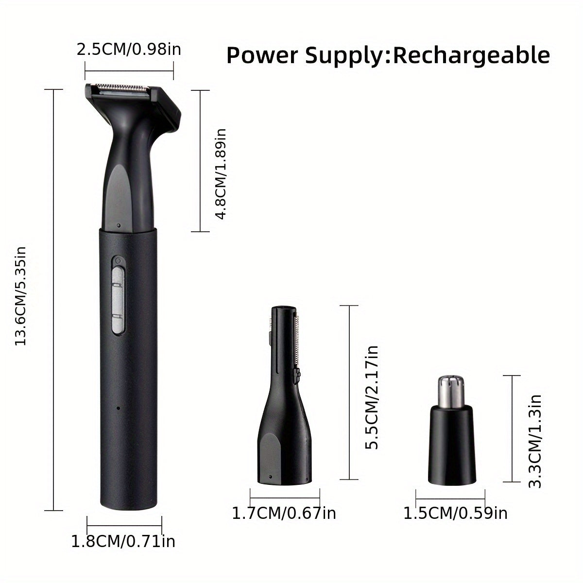 4-in-1 Multi-Function Electric Hair Remover Set - USB Rechargeable Trimmer for Face, Nose, Eyebrows, Legs & Bikini Area - Portable, Gentle, Ideal for Men & Women, Great Gift for Travel Or Everyday Grooming