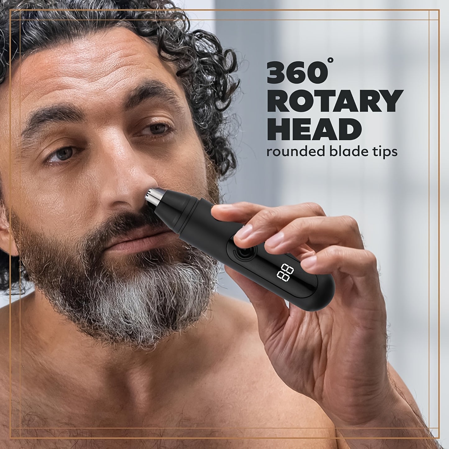 1pc Electric Nose Hair Trimmer, USB Rechargeable Ear and Nose Hair Clippers, Facial Hair Trimmer for Eyebrows and Body, Portable Design with Neck Brush, Plastic Material, 500mAh Lithium Battery