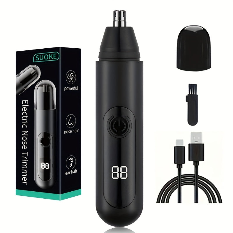 Painless Rechargeable Nose And Ear Hair Trimmer - USB Powered, Easy to Clean, Double-Edged Blade, Suitable for Men And Women, Long Battery Life