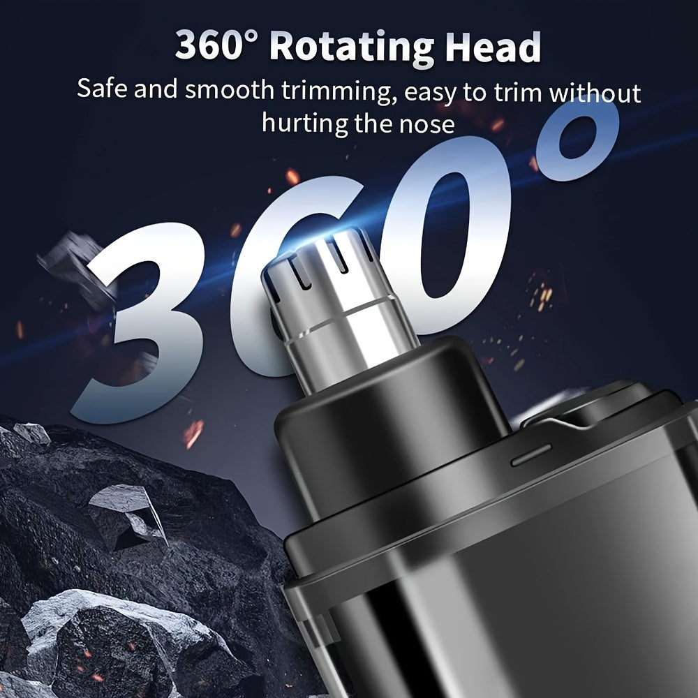 Electric nose hair and ear hair trimmer, mini portable USB rechargeable, stainless steel head, silent motor, nose hair cleaner, gifts for men and women, plastic material, 150mAh lithium battery