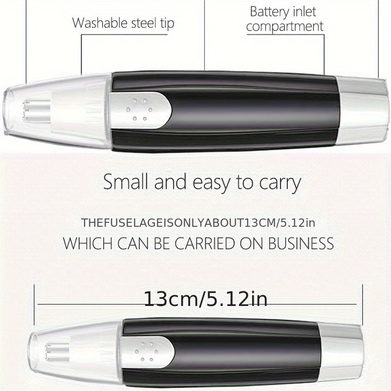 Electric Nose Hair Trimmer - Cordless Personal Grooming Tool with Sharp Blades, Compact & Portable design for Nose, Eyebrows, Upper Lip, Chin - Women'S Facial Hair Shaver (AA Battery Not Included) - Travel-Friendly Hair Removal Device, Eyebrow Shaping,