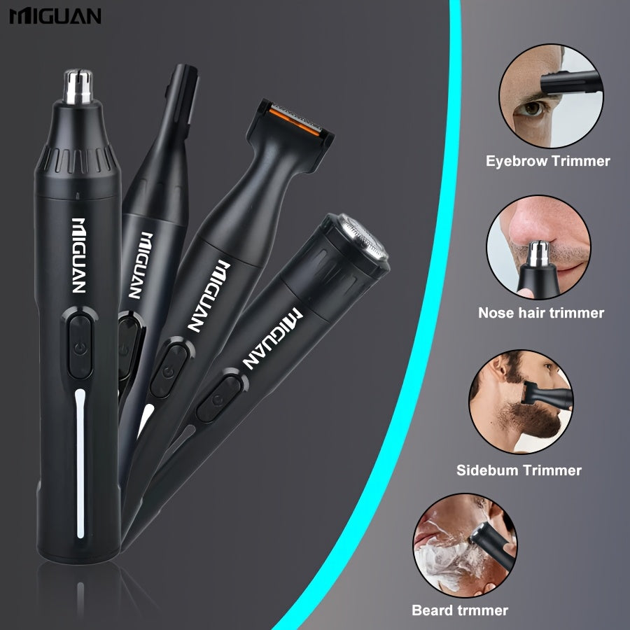 Multi-Purpose Men'S Electric Ear and Nose Trimmer, 4-in-1 Professional Beauty Kit, Electric Eyebrow Razor Shaver, Sideburns Trimmer, USB Charging, Personal Care Tool for Men, Holiday Gift