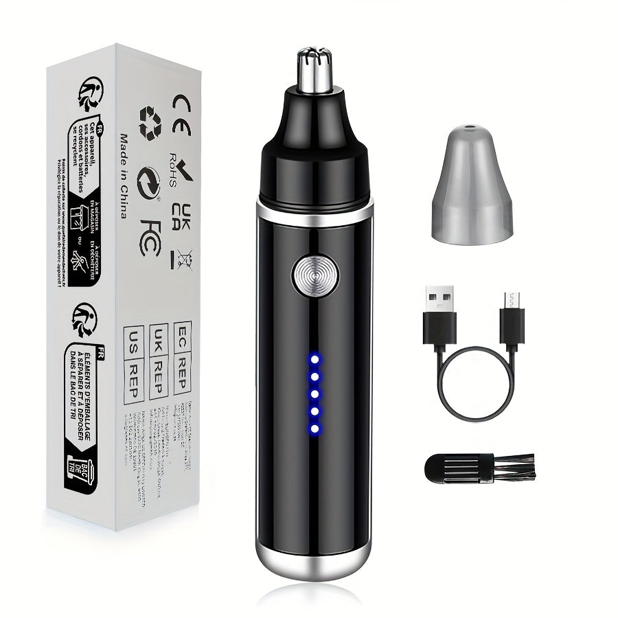1pc Electric Nose and Ear Hair Trimmer, Painless Eyebrow & Facial Hair Removal, USB Rechargeable with 500mAh Lithium Battery, Compact Design for Men and Women