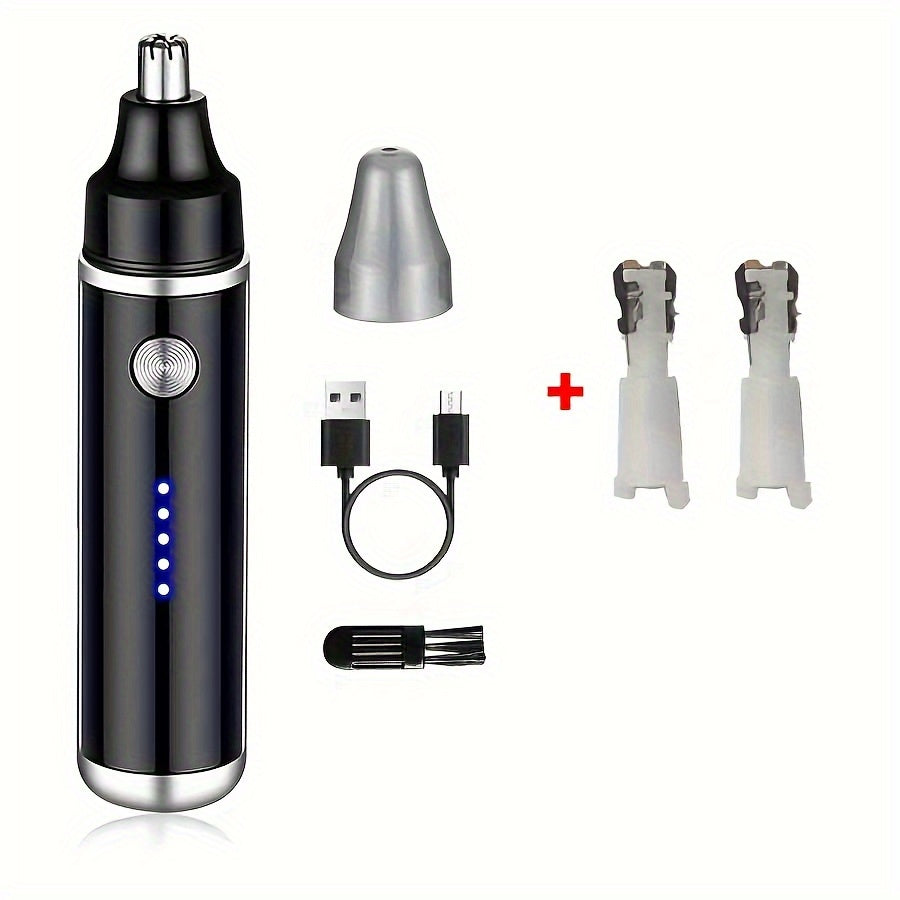 USB Rechargeable Electric Nose & Ear Hair Trimmer - Portable Painless Hair Removal for Nose, Eyebrow, Facial - Ergonomic Design, Lightweight & Easy to Use, Unisex for Men & Women, Nose Hair Trimmer, Sleek Design, Durable Plastic