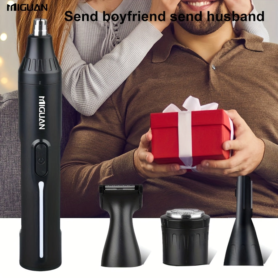 Multi-Purpose Men'S Electric Ear and Nose Trimmer, 4-in-1 Professional Beauty Kit, Electric Eyebrow Razor Shaver, Sideburns Trimmer, USB Charging, Personal Care Tool for Men, Holiday Gift