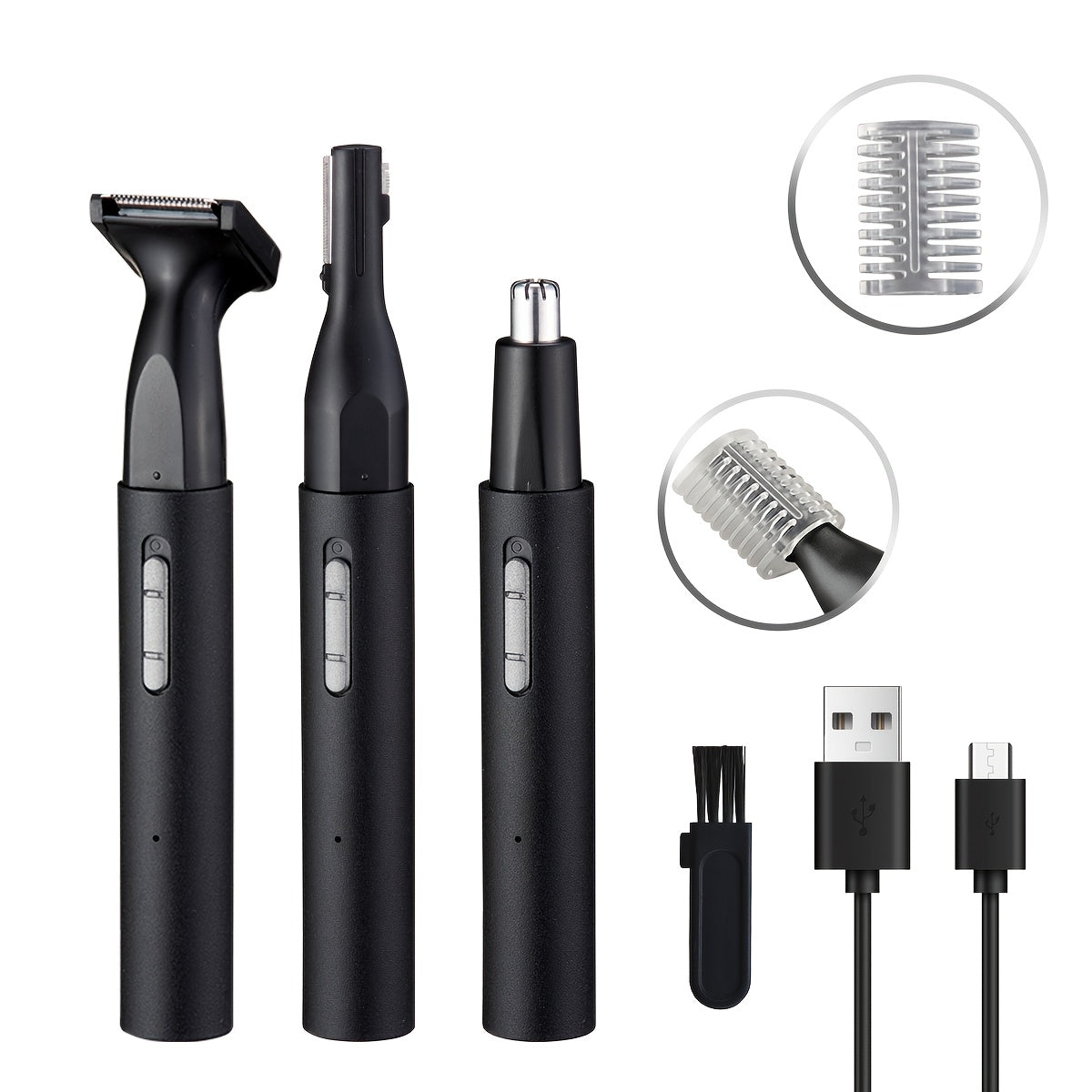 4-in-1 Multi-Function Electric Hair Remover Set - USB Rechargeable Trimmer for Face, Nose, Eyebrows, Legs & Bikini Area - Portable, Gentle, Ideal for Men & Women, Great Gift for Travel Or Everyday Grooming
