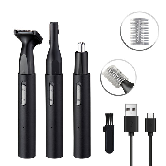 4-in-1 Multi-Function Electric Hair Remover Set - USB Rechargeable Trimmer for Face, Nose, Eyebrows, Legs & Bikini Area - Portable, Gentle, Ideal for Men & Women, Great Gift for Travel Or Everyday Grooming