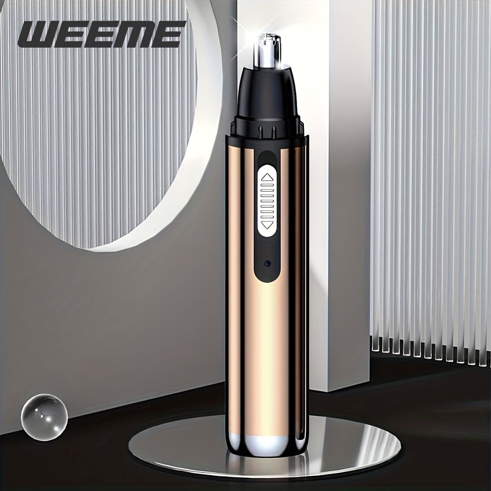 WEEME Electric Nose Hair Trimmer - USB Rechargeable, Unisex Facial & Eyebrow Shaver with Ergonomic Design, Compact & Portable for Home & Travel Use, No Battery Needed, Sleek Metallic Finish, Personal Grooming Tool, Modern Grooming Tool, Durable