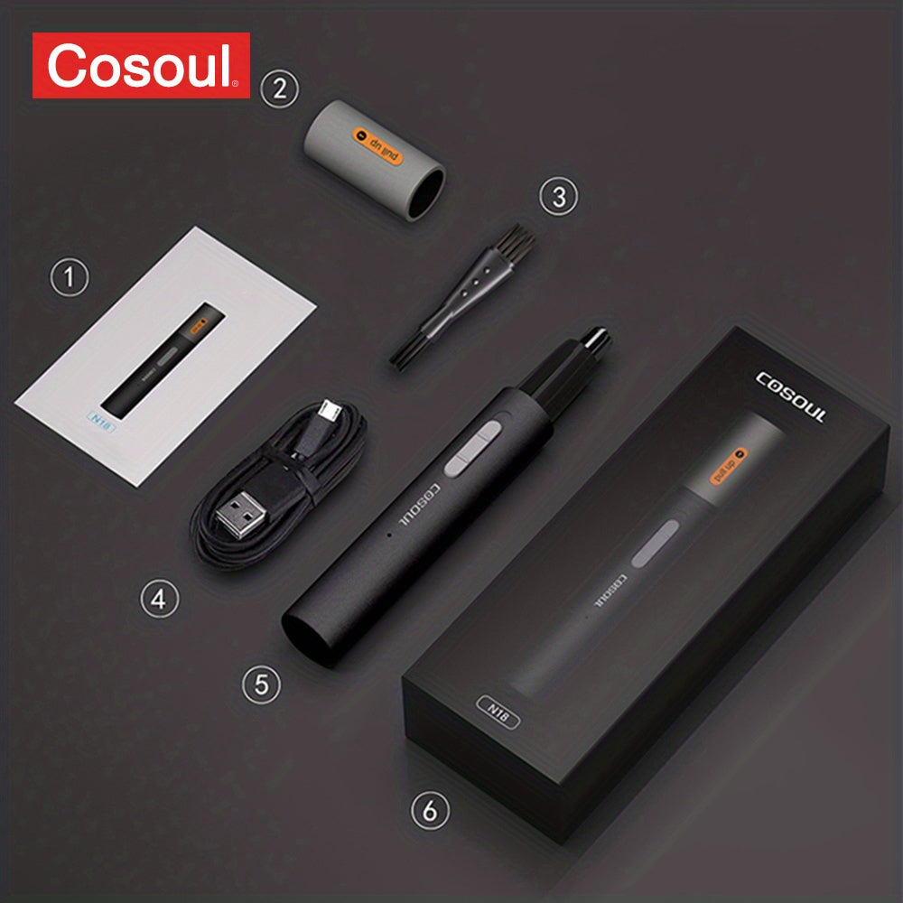 Precision Rechargeable Nose & Ear Hair Trimmer - Advanced Metal Alloy Shaver with Sharp Precision Blades for Easy Hair Removal and Long-Lasting Battery Life - Gentle on Skin and Easy to Clean