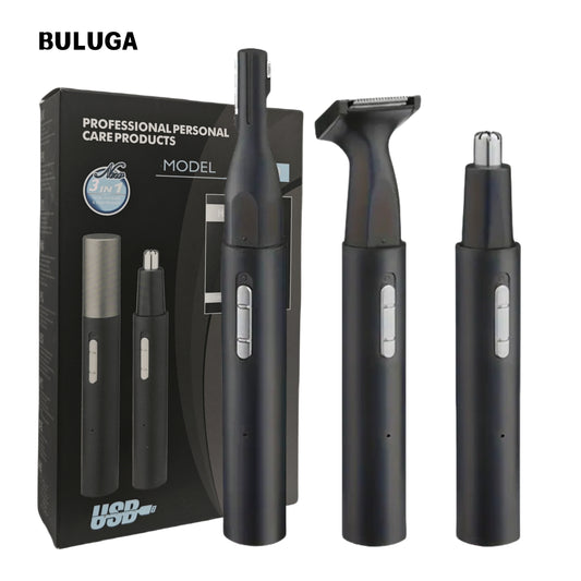 1pc Secret Dig 3-in-1 Rechargeable Metal Electric Nose & Ear Hair Trimmer with Eyebrow Groomer, USB Charging, 400mAh Lithium Battery, Multi-Functional Personal Care Kit for Men