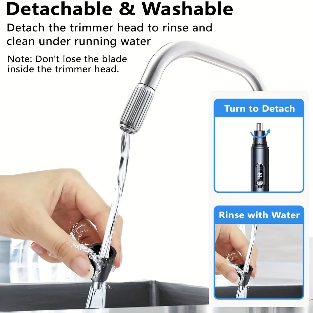 Black Digital Display Model, Black Non-digital Display Model - Battery, Precision Stainless Steel Double-edge Blade, 360° Painless Trimming,, Easy to Clean, Full-body Water Wash Design, Fashionable And Simple, Personal Care Grooming Tool