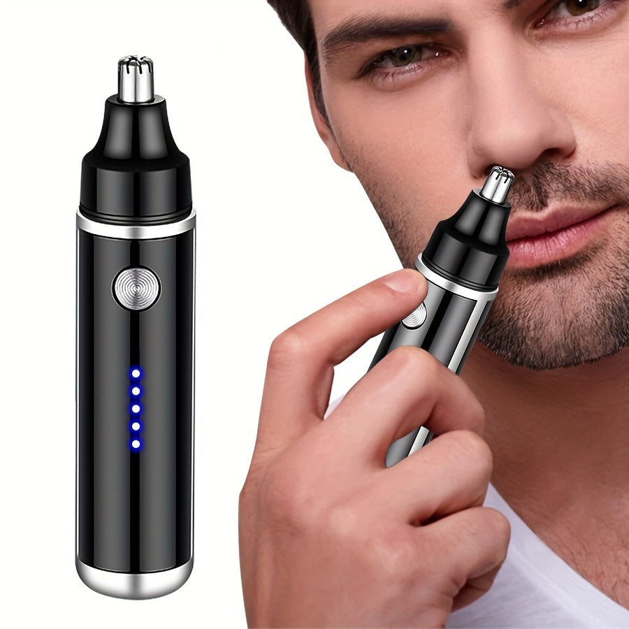 USB Rechargeable Electric Nose & Ear Hair Trimmer - Portable Painless Hair Removal for Nose, Eyebrow, Facial - Ergonomic Design, Lightweight & Easy to Use, Unisex for Men & Women, Nose Hair Trimmer, Sleek Design, Durable Plastic