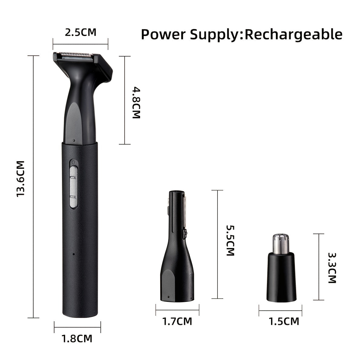 4-in-1 Multi-Function Electric Hair Remover Set - USB Rechargeable Trimmer for Face, Nose, Eyebrows, Legs & Bikini Area - Portable, Gentle, Ideal for Men & Women, Great Gift for Travel Or Everyday Grooming