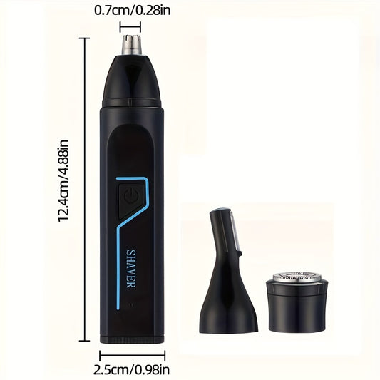 3-in-1 USB Rechargeable MIGUAN Men's Electric Grooming Kit: Nose, Ear & Brow Trimmer with Charging Cable & Cleaning Brush