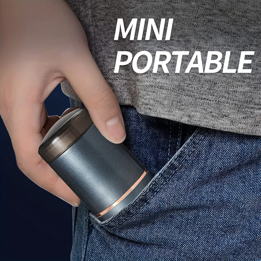 Wavslee Portable Mini Shaver for Men - USB Rechargeable, Compact Beard Trimmer with 60+ Min Runtime, Titanium Alloy Blades, Water-Washable Heads, Ideal for Travel & Car Use - Includes 3 Extra Blades, Mini Portable Shaver