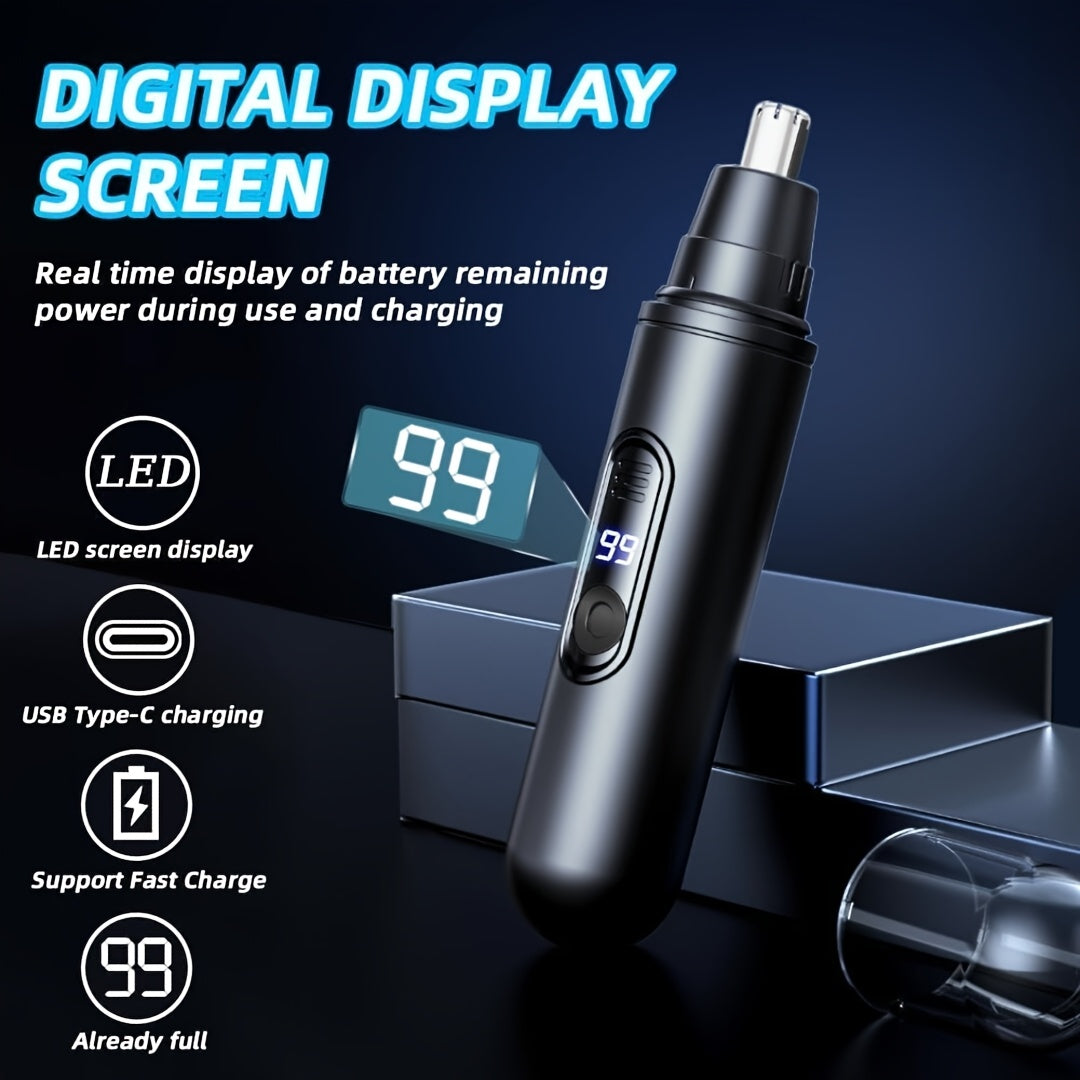 Black Digital Display Model, Black Non-digital Display Model - Battery, Precision Stainless Steel Double-edge Blade, 360° Painless Trimming,, Easy to Clean, Full-body Water Wash Design, Fashionable And Simple, Personal Care Grooming Tool