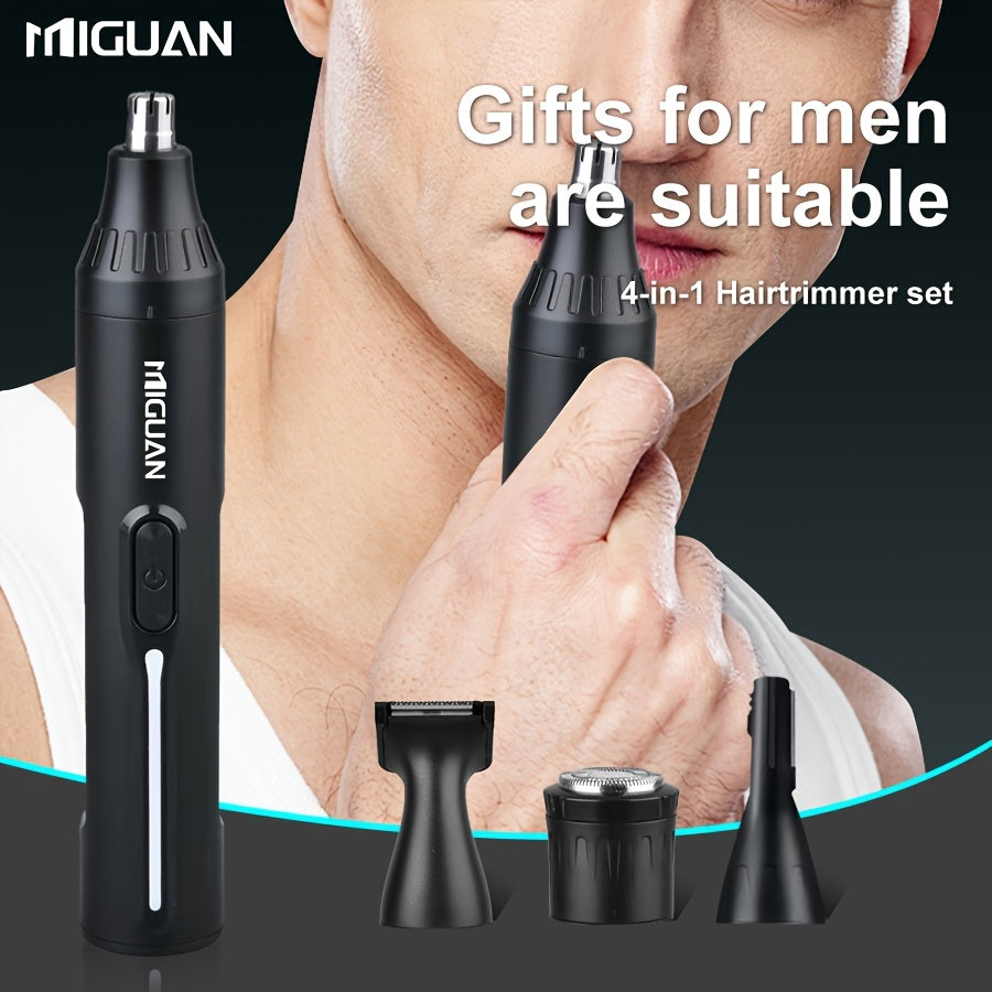 Multi-Purpose Men'S Electric Ear and Nose Trimmer, 4-in-1 Professional Beauty Kit, Electric Eyebrow Razor Shaver, Sideburns Trimmer, USB Charging, Personal Care Tool for Men, Holiday Gift